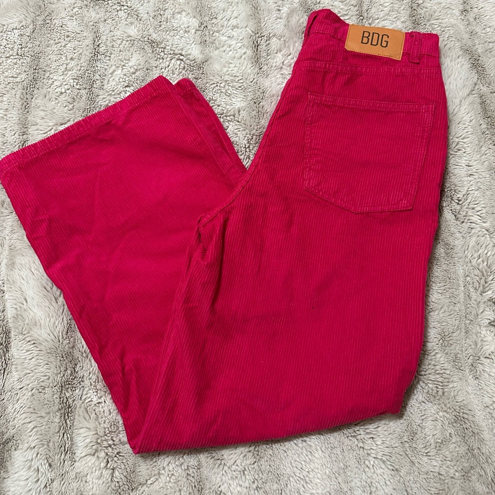 BDG Urban Outfitters High & Wide Hot Pink Corduroy Pants Size 30
